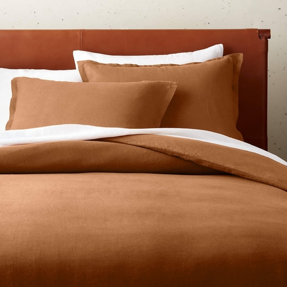 CB2 Bedding Linen Copper Fullqueen Duvet Cover 2290 Poshmark